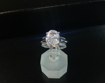14k.White Gold White Lannyte Lds.Ring