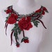 Red lace collar red lace appliqué bridal floral lace collar applique floral neckline collar