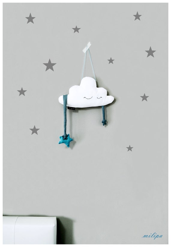Cloud Shaped Pillow With Blue Star Baby Room Dècor Like This Item