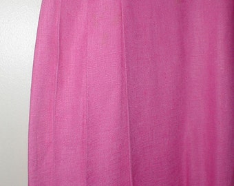 Chaus Petites Size 8 Pink Linen Skirt *Pleated On Sides* Pretty Shade!