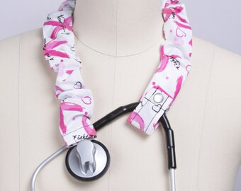 Stethoscope Cover, Medical Student, Nurse, Doctor, Medical Instruments, Stethoscope Accessories, Pink Ribbon, Breast Cancer Awareness, Gift