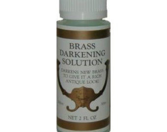 2oz. (Ounce) - Brass Ager Darkening Solution antique vintage old metal patina copper tin bronze