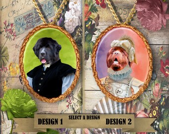 Newfoundland Jewelry. Newfie Pendant or Brooch. Newfie Necklace. Newfoundland Portrait. Custom Dog Jewelry. Dog Handmade Jewelry