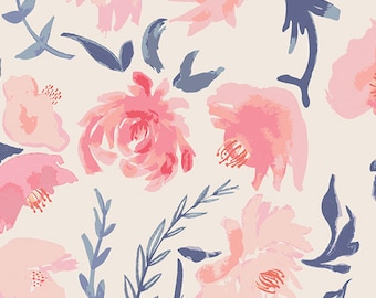 Art Gallery Fabrics Wonderful Things Aquarelle Study in Wash - Art Gallery Fabric by the Yard - Bonnie Christine Fabric - Watercolor Floral
