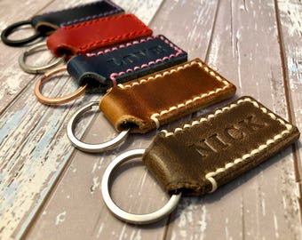 Personalized Leather Keychain | Custom Leather Keychain | Personalized Key fob | Keychain for Woman | Key Chain for Men | Boyfriend Gift