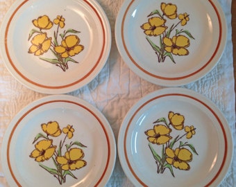 Retro Appetizer Plates - Set of 4