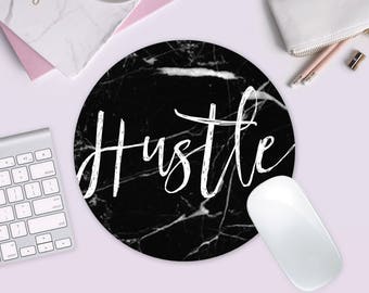 Free Shipping, Mousepad, Hustle Mousepad, Marble, 7.5" Circle Mousepad, Mother's Day Gift, Gift for Mom, Gifts under 15