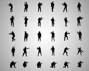 Soldiers/svg/ Printable files/ Clipart/ Sihlouette files/ Cuttable files/ Vector files/ digital dowload