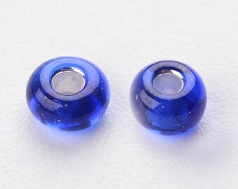 lot 10g 8/0: 3 mm dark blue seed beads
