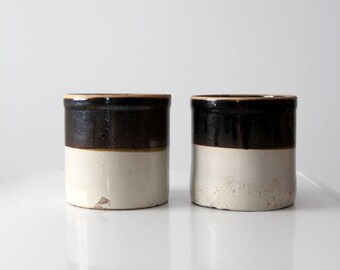 antique stoneware crocks, albany slip 1 gallon crock storage pieces