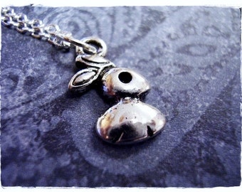 Tiny Silver Rabbit Necklace - Antique Pewter Rabbit Charm on a Delicate Silver Plated Cable Chain or Charm Only