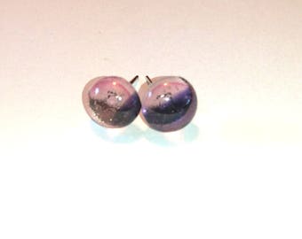 Pink fused glass Stud Earrings