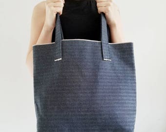 Market Tote - Denim Bag - Denim Tote Bag - Selvedge Denim - Herringbone Bag