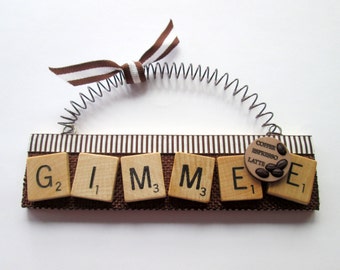 Coffee Mocha Latte Espresso Scrabble Tile Ornaments