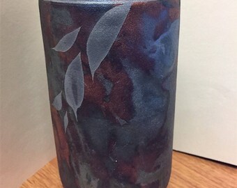 Raku Pottery Vase By Miles Graydon 1993