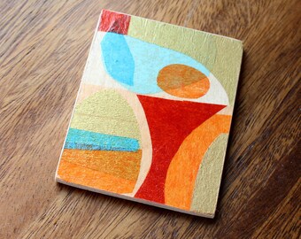 Original Miniature Artwork for the Mid Century Home - Orange Martini