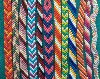 Woven string friendship bracelets