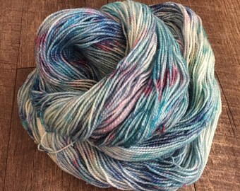 Blue Razz, Sparkle Sock, 75/20/5 Superwash Merino/Nylon/Stellina silver