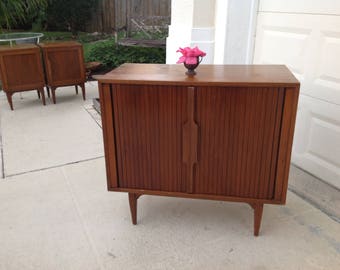 MID CENTURY MODERN Chest of Drawers / Edmond Spence Style Chest / Accordian Doors Chest with drawers/ Ponti style Eames Era Retro Daisy Girl