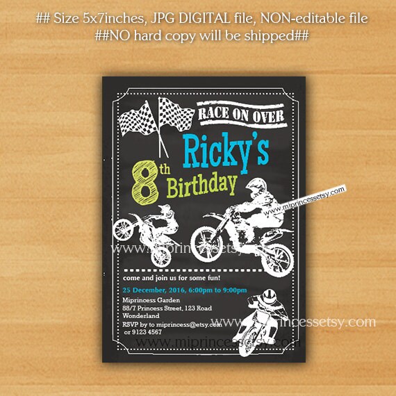 Motocross Birthday Invitations 5