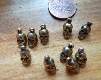 Solid pewter skull charms
