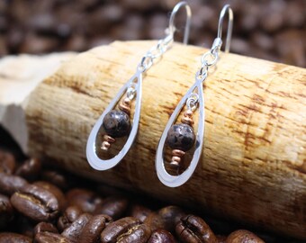 Copper Firebrick and Sterling Silver Earrings