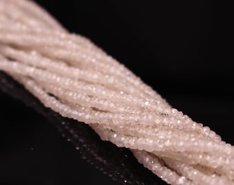 Natural Gemstone Bead Champagne Zircon 4mm Faceted Rondelles, Natural Zircon Rondelles, 4mm Faceted Zircon Bead Strand 13” Drilled Beads