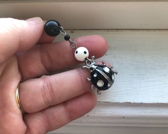 Ladybug zipper pull - ladybug purse dangle