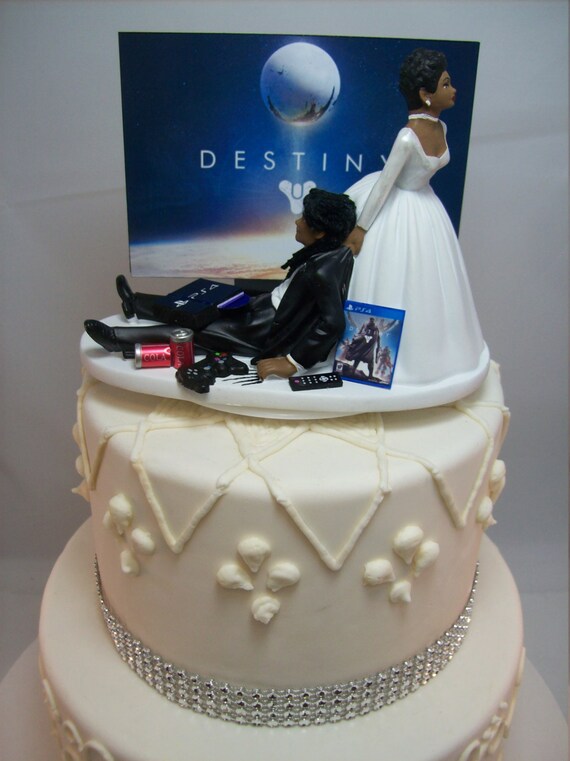 Video Game Dest Funny Wedding Cake Topper Gamer Junkie Gaming
