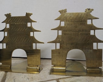 CHINESE BRASS BOOKENDS