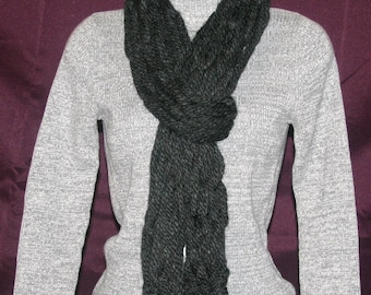 Charcoal Straight Chunky Scarf