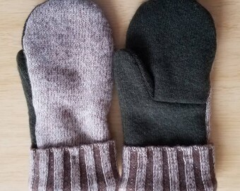 Wool mittens from upcycled wool sweaters