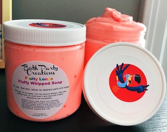 Fruity Loops Fluffy Whipped Soap 8 oz Container, Soap Frosting, Shaving Cream, Hand Soap, Gift for Her, Gift for Him, other scents available