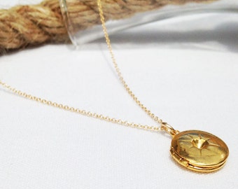 Locket Necklace - Gold Locket Necklace - 14k Gold Filled - Dainty Necklace - Layering Necklace - Minimal Necklace - Charm Necklace