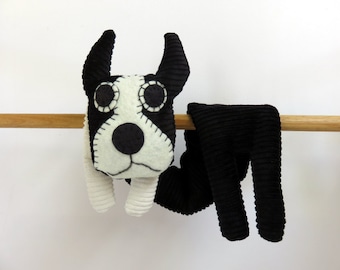 Flat Dog, Hot Cold Rice Bag, Microwave Neck Wrap, Rice Heating Pad, Hot Cold Therapy Pack, Black White Boston Terrier Dog