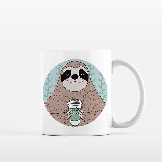 Sloth Mug Animal Coffee Mug Sloth Cup Fun Funny Cute Sloth Gift for Her for Men for Women for Him for Best Friend Unique Coffee Gift Idea