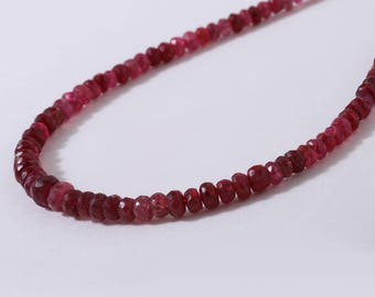Natural Red Spinel Faceted Rondelles 25 cm 2x1 to 5x3 mm Approx