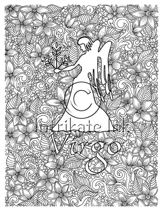 Download Virgo Coloring Page Zodiac Sign Birtday Month August