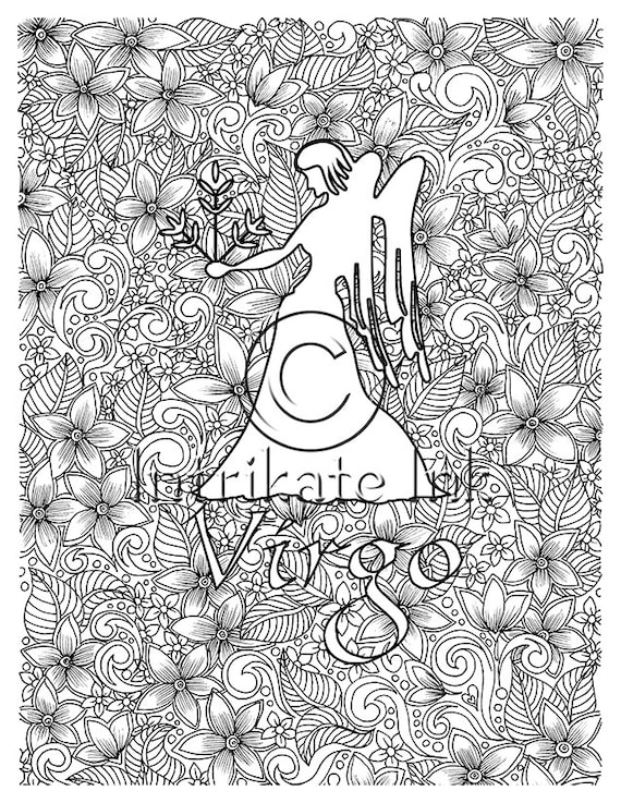 Download Virgo Coloring Page Zodiac Sign Birtday Month August