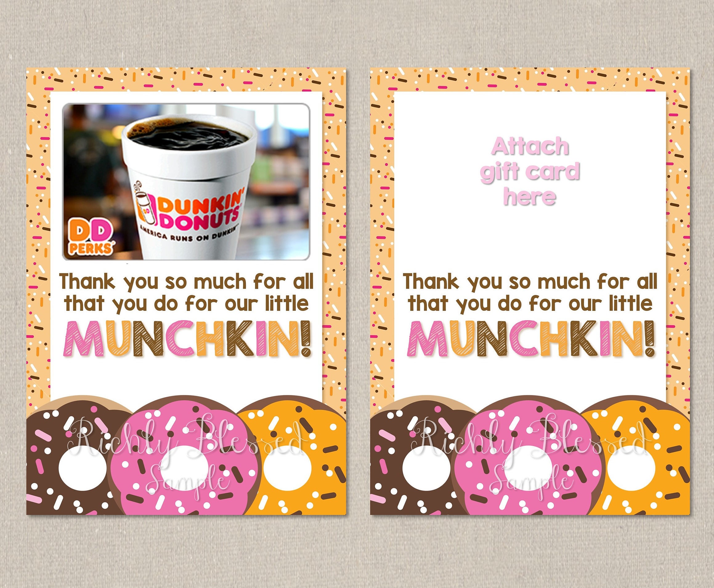 INSTANT DOWNLOAD Dunkin Donuts Inspired Teacher Appreciation