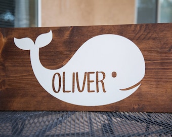 Whale Nursery Name Art
