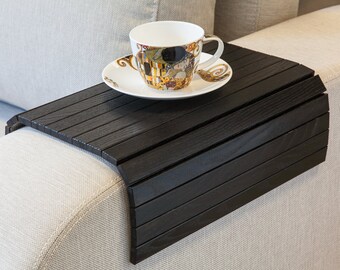 Sofa Tray Table BLACK, tray table sofa arm table ottoman tray wooden tray ottoman wooden trays couch table small spaces sofa arm tray