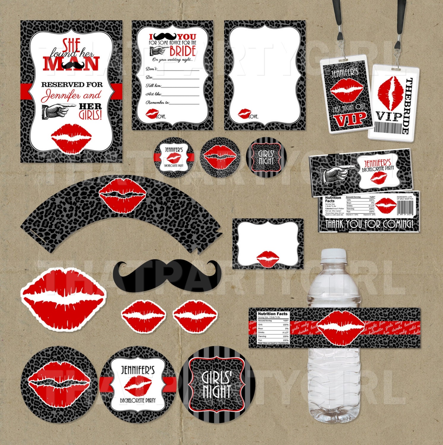 bachelorette party package decorations favors diy digital