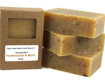 Frankincense and Myrrh Bar Soap 5.5 oz. All Natural, Handmade, Essential Oils, Cold Process