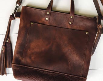 Brown leather crossbody bag, brown leather purse, crossbody purse, leather shoulder bag, everyday bag, leather bag