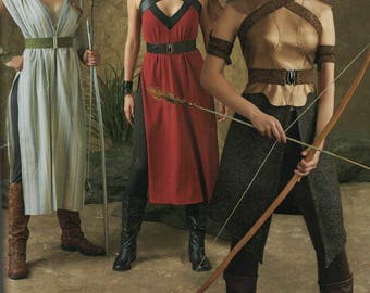Simplicity 0109 Costume Pattern - Womens Warrior, Princess, Archer, Hunter Cosplay Pattern SIze 6,8,10,12,14 UNCUT