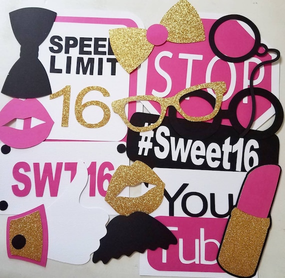 Items similar to Sweet 16 Photo Booth Props, Sweet 16 Props, Boys Sweet ...