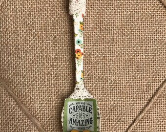 Inspriational Motivational mixed media spoon