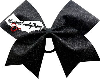 SonomaStrong black glitter cheer bow