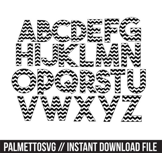 Download chevron letters a-z pattern svg dxf file instant download